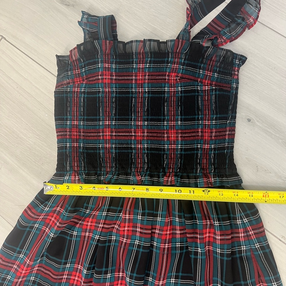 Draper James Kimberly Smocked Midi Dress in Georgia Plaid Preppy Ruffle Sz S - Picture 9 of 10